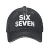 Fun Six Seven 67 Meme Viral Gen Alpha Slang Design Casual Baseball Cap Summer Trucker Hat Sun-Proof Outdoor Gym Snapback Cap