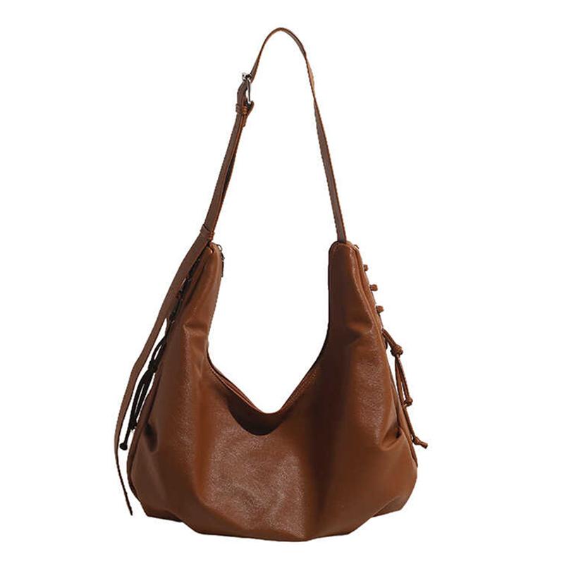 Velkokapacitní dámská crossbody kabelka Nové trendy kabelky s širokým popruhem přes rameno Jednobarevná cestovní kabelka přes rameno z PU kůže
