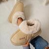 Anti-slip Thick Plush Snow Boots Women Faux Suede Platform Fur Winter Boots Woman Slip On Warm Cotton Padded Shoes Female