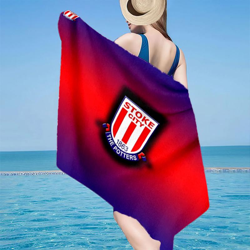 1PC Stoke City Football Club Beach Towel - Soft, Absorbent Microfiber, Lightweight, Ideal for The Beach, Parties, Travel, Camping Fan Gifts
