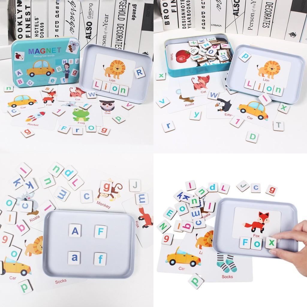 Letter Wooden Magnetic Match Game Children Educational Playset Gifts Festival