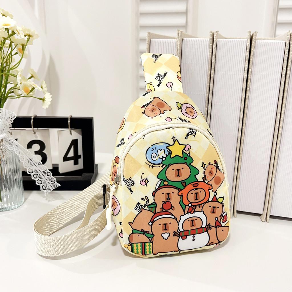 Capybara Preschool Children Nylon Crossbody Bag Animal Pattern Everyday Design