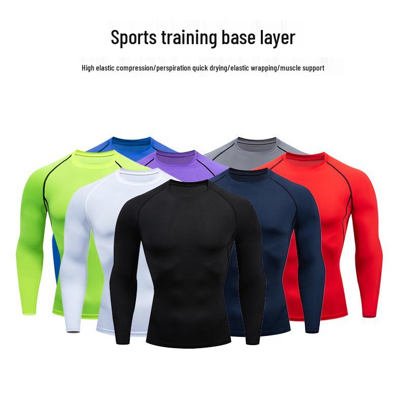 Men's Long Sleeve Compression Sports T-Shirt: Breathable, Quick-Dry, High Elasticity for Training, Running, and Fitness