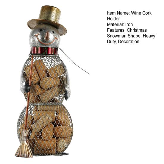 Christmas Snowman Wine Cork Holder Metal Cartoon Snowman Wine Stopper