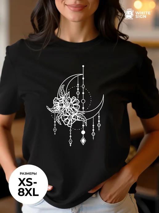Floral Month Print Oversized T-Shirt (Dressy Style) S
