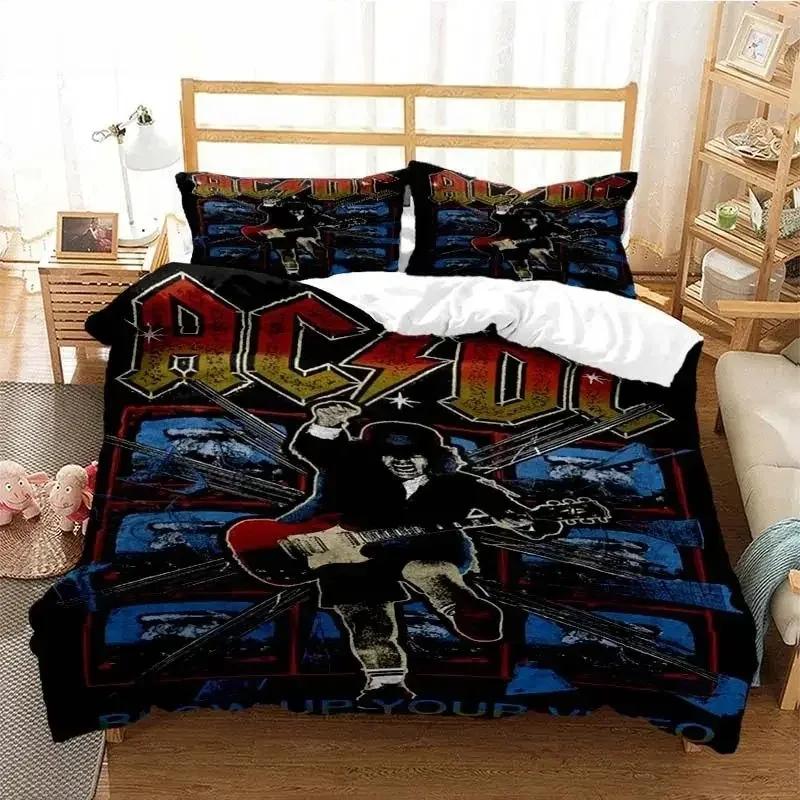 AC/DC Rock Band Bedding Set 3D Print Duvet Cover Set Boys Girls Twin Queen Size Bed Set Kids Adult Fashion Home