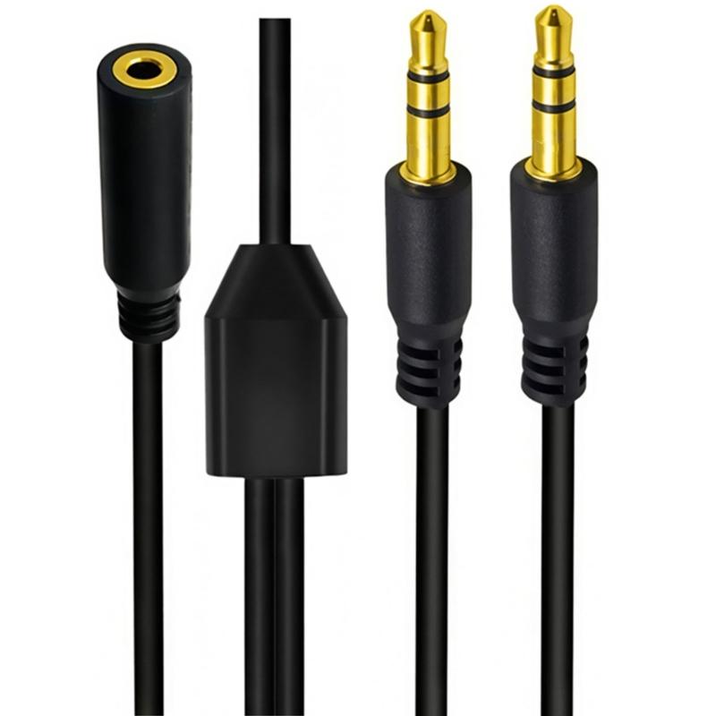 3.5mm Male To Female Audios Cable Gold Plated Connectors Universal Compatibility for Speakers Headphones and Devices