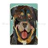 Rottweiler Rottie Dog Portrait Colorful Collage Art Metal Plaque Garage Club Wall Wall Plaque Printed Wall Mural Tin Sign Poster