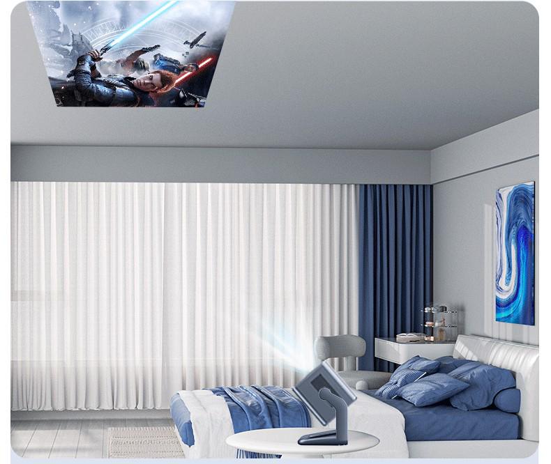 New Ultra HD PTZ Projector with 5G Dual-Band WiFi & Auto-Focus for Home Theater