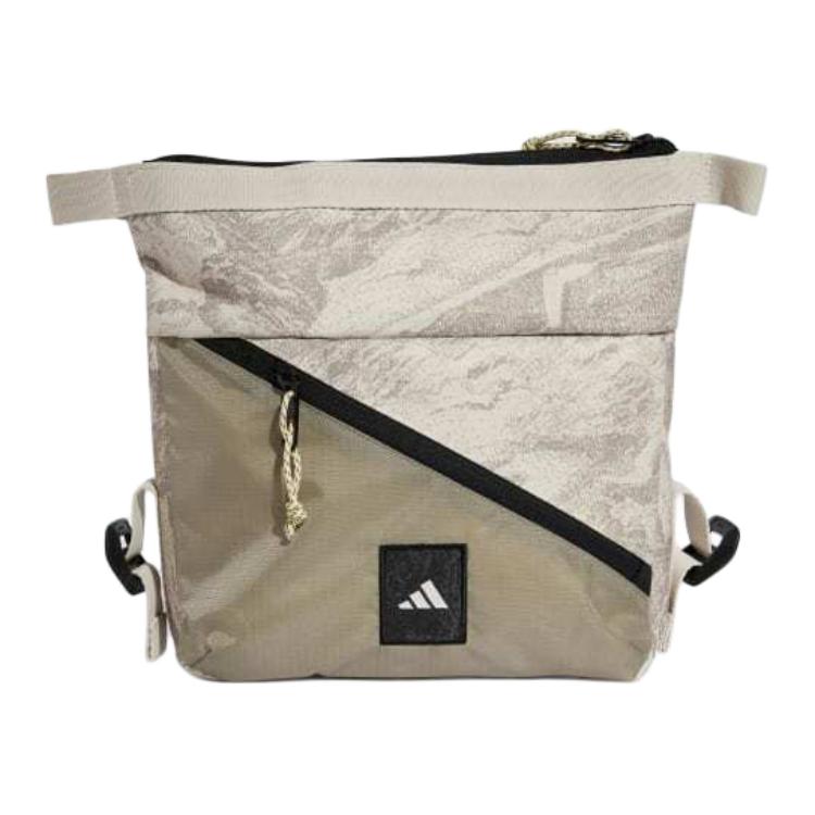 New Adidas Lifestyle Polyester Shoulder Bag, Crossbody Bag Regular Men's Beige & Putty Beige & White JD5855