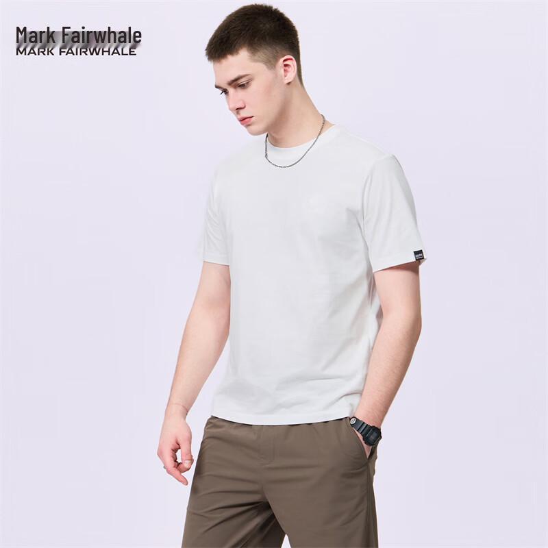 Mark Fairwhale Men's Applique Embroidery Cool-Feel Short Sleeve T-Shirt