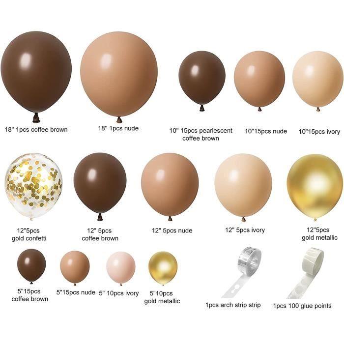 Ballon Café Marron Sable 120 Pièce Guirlande Ballons Beige Marron Caramel Fête Enfant Anniversaire Décoration Fête Mariage Nouvel An
