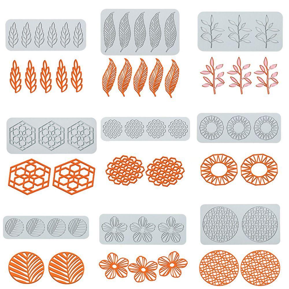 Flower Leaf Patterns Cake Lace Mat Fondant Silicone Mold DIY Craft Baking DecorationCooking Printing Mold Bakeware Cake Tools