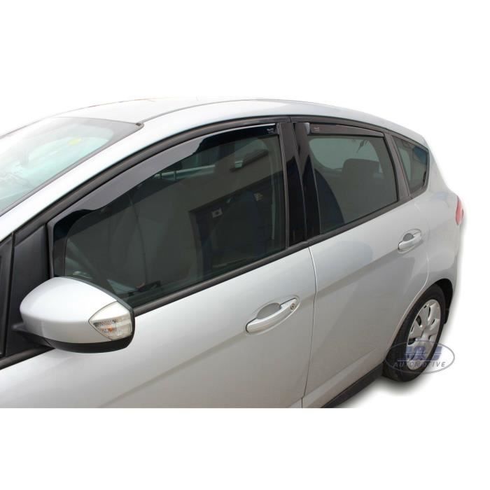 Déflecteurs d'air - J&J AUTOMOTIVE - Heko - Fumé - Pour Ford C-Max 2011-2019 - Installation facile