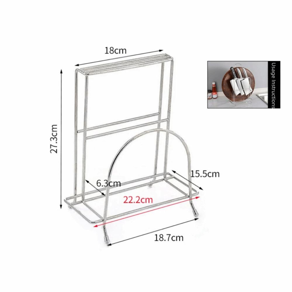 Stainless Steel Cutting Board Holder Multi-functional Kitchen Storage Rack  Kitchen Supplies