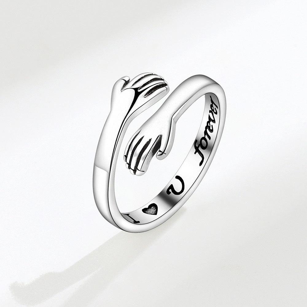 Fashion Personalized Index Finger Ring Niche Design Geometric Twist Open Ring Temperament Retro Couple Ring for Girlfriend Simple Geometric Ring