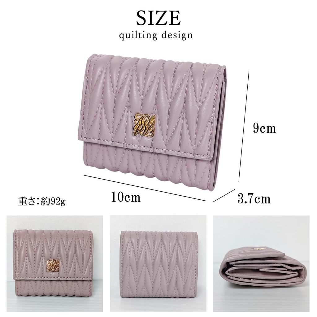 Crossmarbury Mini Compact and Cute Wallet with Small Coin Perfect for Everyday R66 Gray Women's Wallet, Tri-fold Quilting, Purse, Palm-Sized, Use,