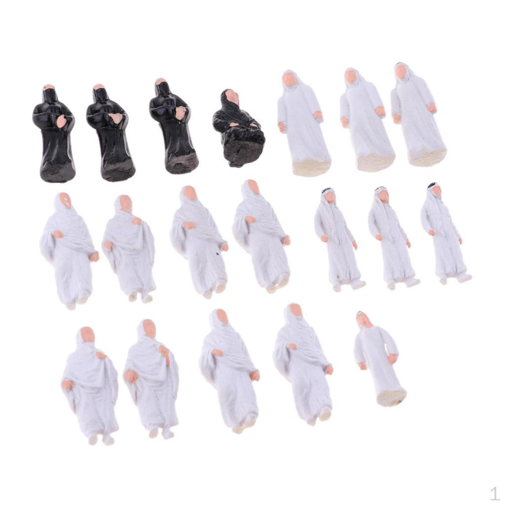 20Pcs Model Railroad Train Figures Arabian Arabs People DIY Landscape Scenery Accessories