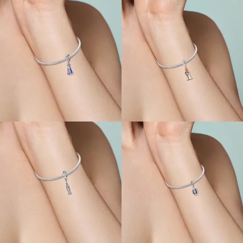 Copper Virgin Mary Pendant Charm Cross Religious Bead Series Beads For Original Bracelet Diy Fine Jewelry Gift For Women