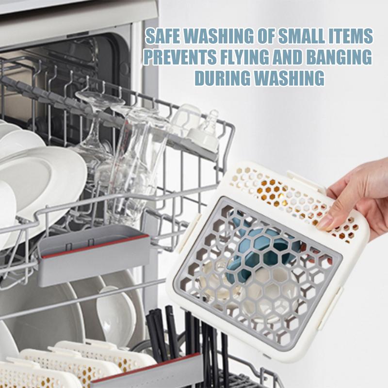 Dishwasher Basket For Small Items Pacifier Cleaning Organizer Lightweight Visible Dishwasher Basket For Nipple Pacifier Straw