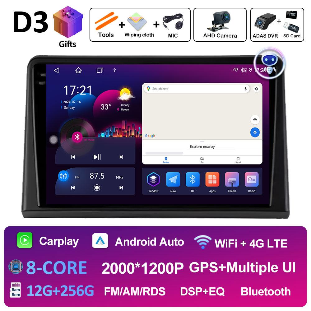 GPS Navigation Wireless Carplay For Renault Express 2021 2022 Android Auto WIFI Cooling Fan Bluetooth 2.5D Touch Screen No 2 Din