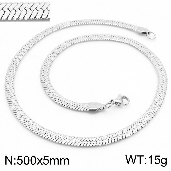 Trendy Minimalist Stainless Steel Snake Chain Necklace & Bracelet Set