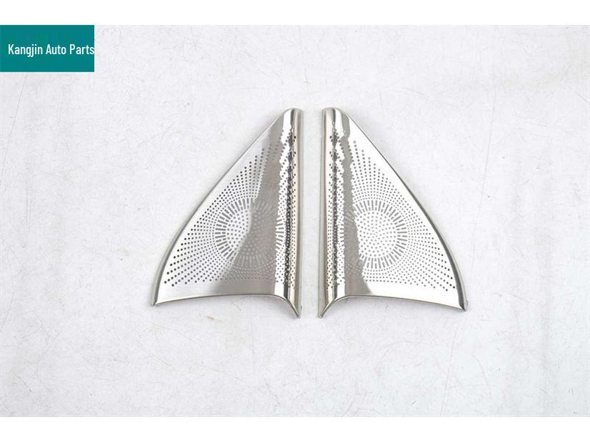 Leapmotor C11 Silver Stainless Steel Interior Triangle Speaker Cover for 26 Models - 4-Piece Set
