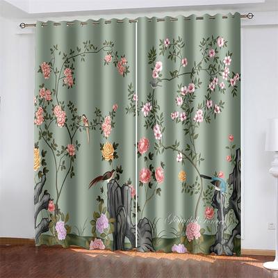 3D Goedkope Dieren Serie Vogel Papegaai Patroon Zonwering Gordijn 2 Stuks Voor Woonkamer Slaapkamer Huisdecoratie Haak Perforatie