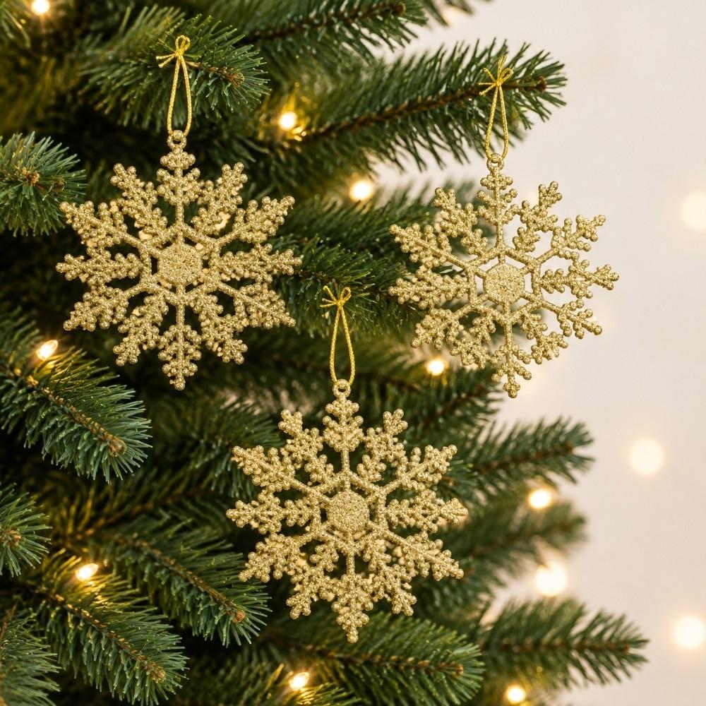 3Pcs/set Exquisite Christmas Snowflakes Acrylic Xmas Tree Ornaments Snowflakes Pendants  New Year