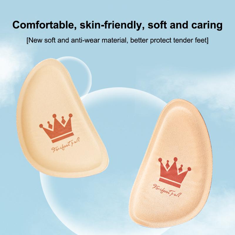 1Pair Women Forefoot Pad Pain Relief Insert Half Size Insoles Non-Slip Cushion Shoe Breathable Sweat Absorbing Foot Pads