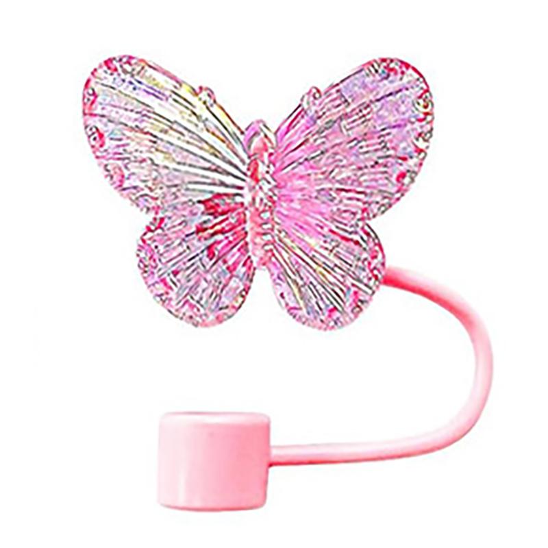 1Pc Laser Butterfly Straw Plug Dust Cap For 30/40Oz Tumbler Reusable 10Mm Sippy Cover Water Cup Straw Sleeve Accessories