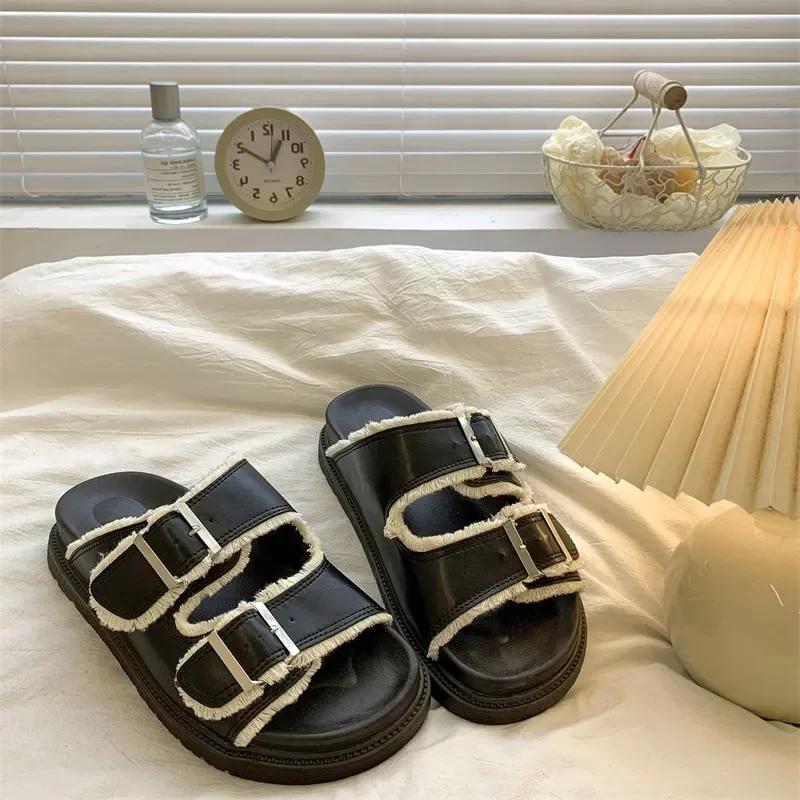 Female Shoes Ladies' Slippers Platform 2025 Summer Soft Slides Retro Concise Slippers Women Summer Shoes Slides Pantofle Platfor