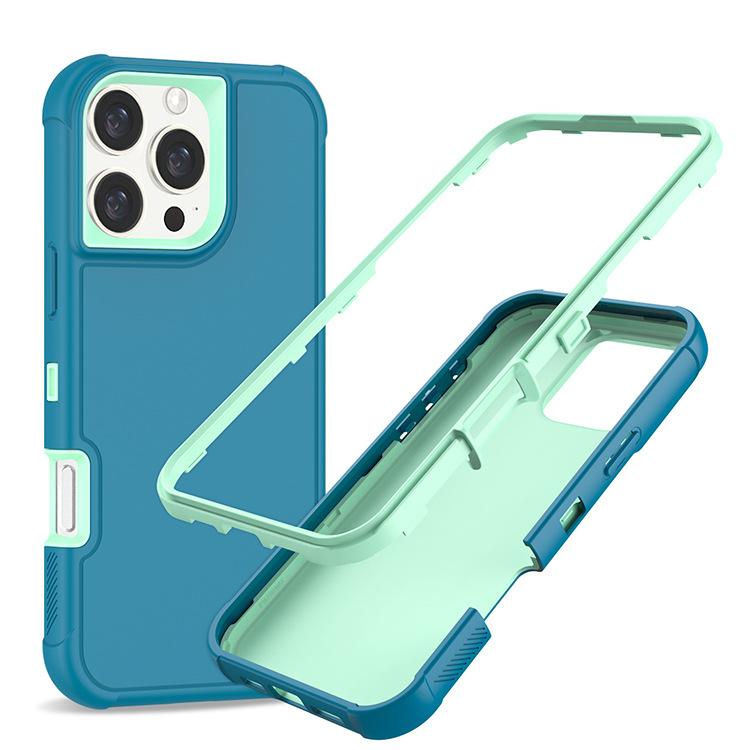 For IP16promax Defender Three-in-one Plus Sliding Sleeve Four-corner Anti-fall Airbag All-inclusive Large Hole Mobile Phone Case