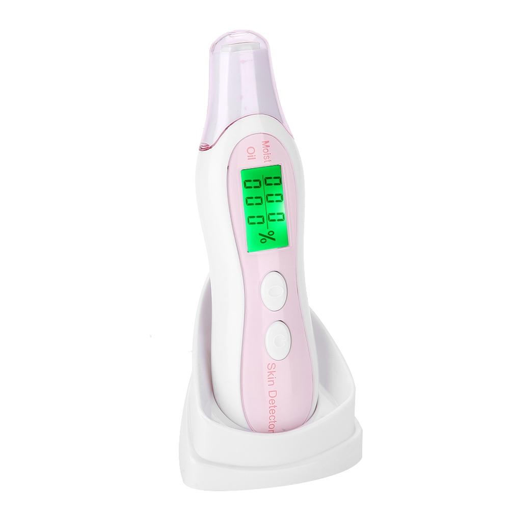 Digital LCD Display   Skin Sensor Tester Facial Moisture Water Oil Analyzer White