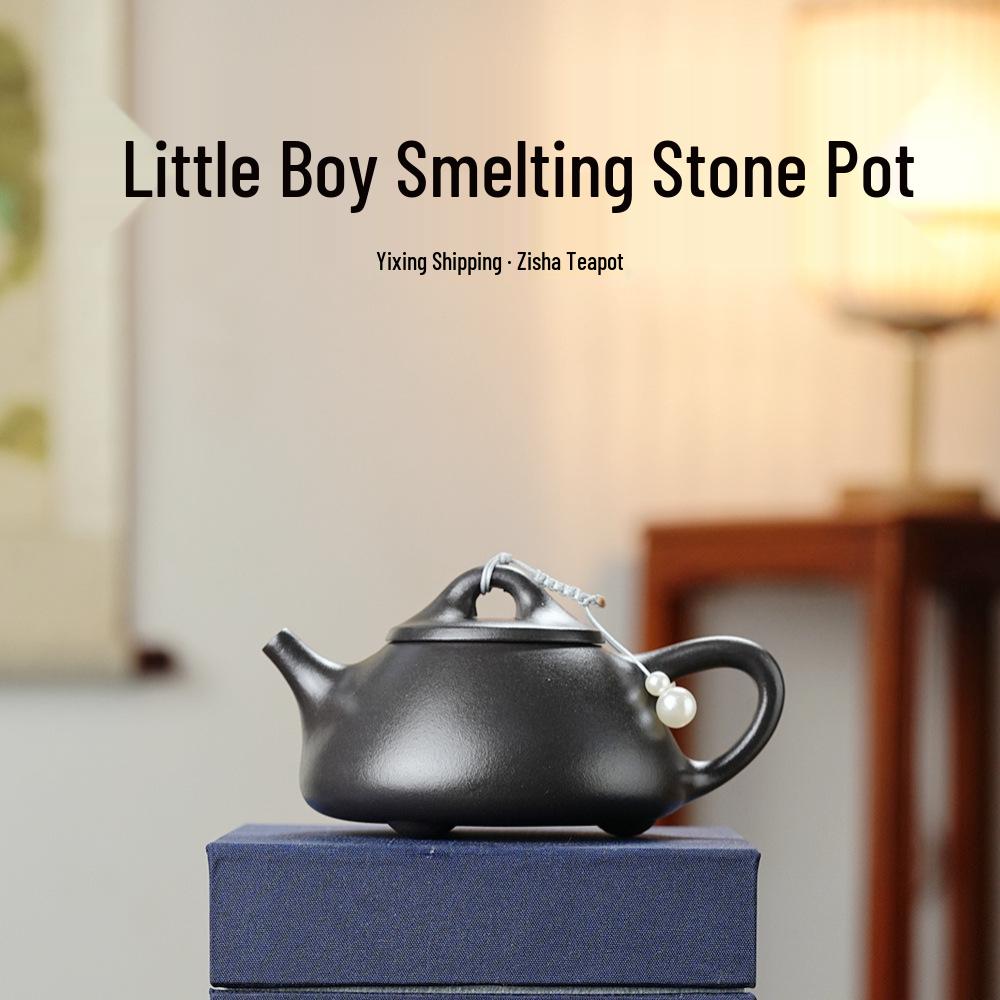 Exquisite 170cc Handmade Black Clay Teapot - Small Capacity Gongfu Ziye Shi Piao Yixing Zisha Pot