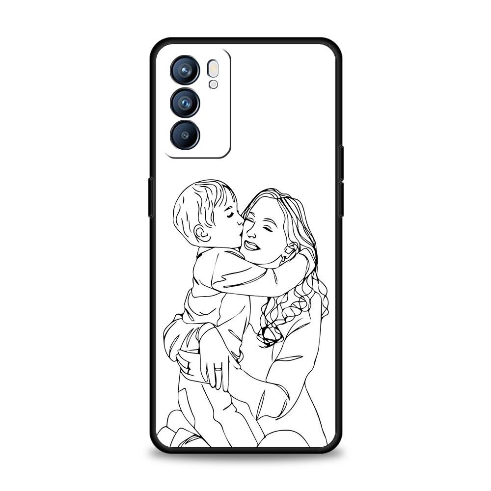 Baby Girl Mom Family Phone Case For Oppo Reno8 Reno7 Reno6 Pro A54 5G Find X6 X5 A53 A52 A9 A15 A95 A17 A16 A57 A31 Cover