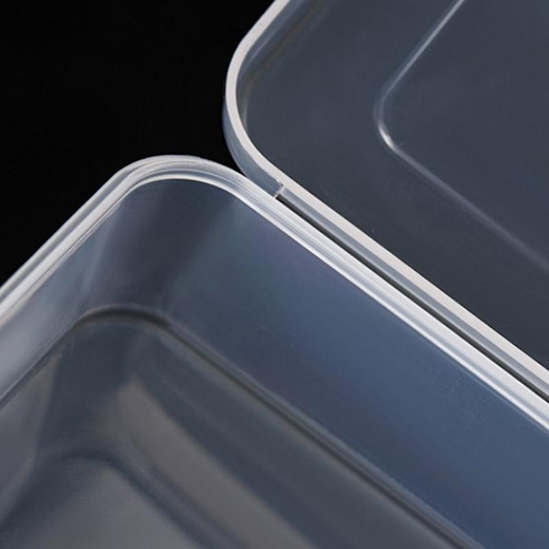 10Pcs Rectangular Transparent Plastic Box Jewelry Card Stationery Storage Box Small Item Storage Box