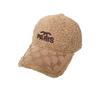 Autumn and Winter Lamb Wool Baseball Cap for Women Korean Version Versatile Letter Hot Diamond Embroidered Peaked Cap Warm Couple Hat