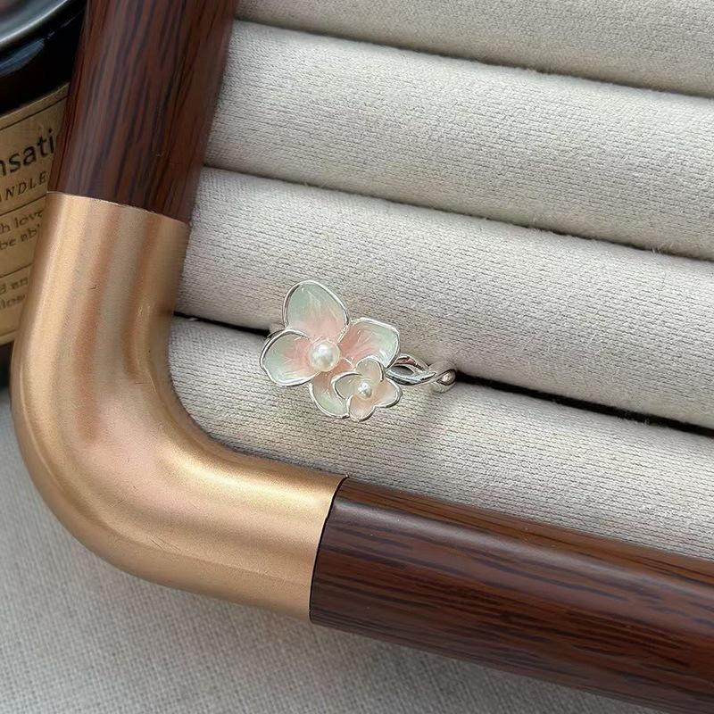 Inel Deschis Floare Zână Super Schimbare Graduală Email Stil Dulce Design Nișă Feminină Modă Vânt Rece Inel Index Pliabil