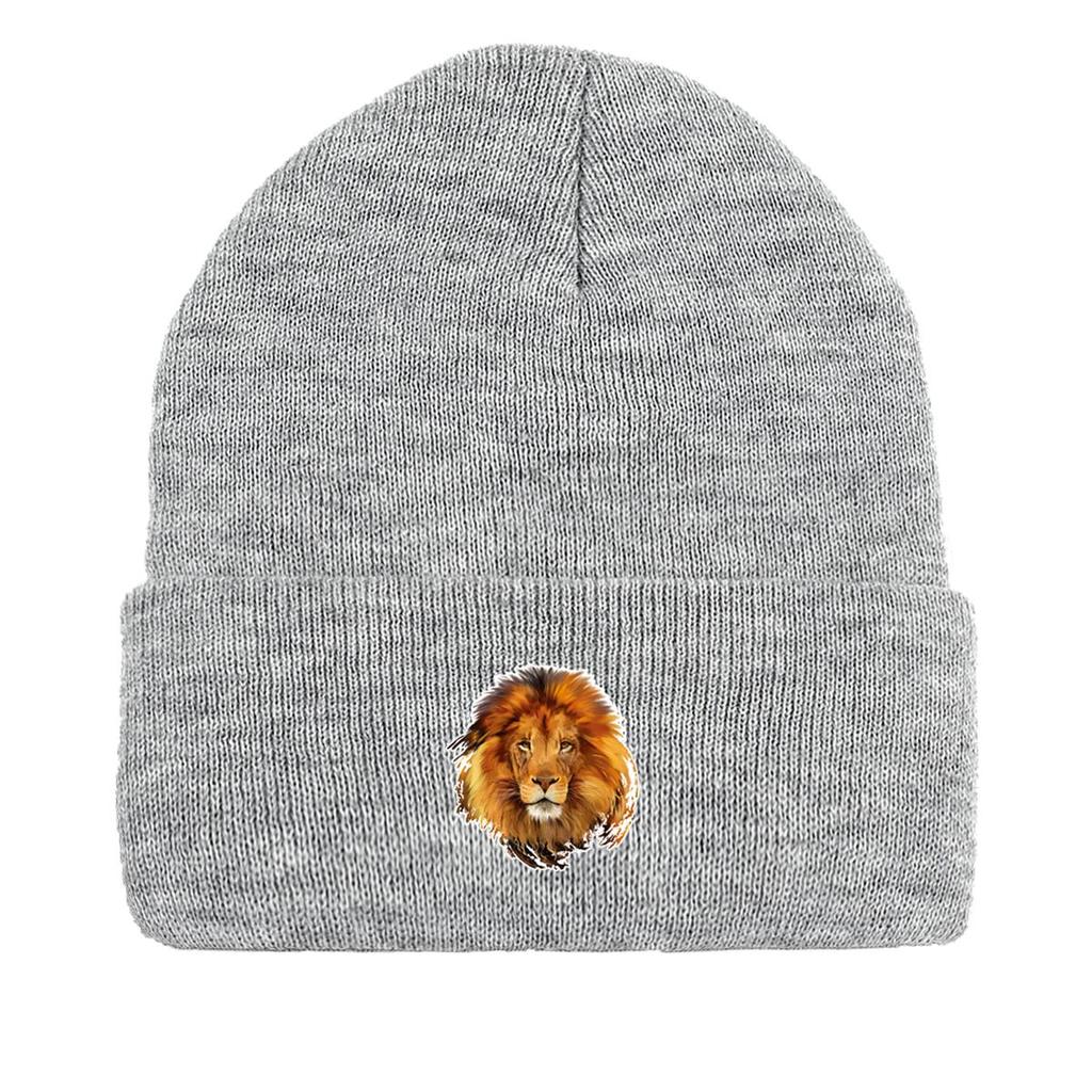 Mütze Damen Strickmützen Löwendruck Mützen Herren Damen Mütze Kopfbedeckung Skullies Beanies Einfarbige Leichte Winddichte