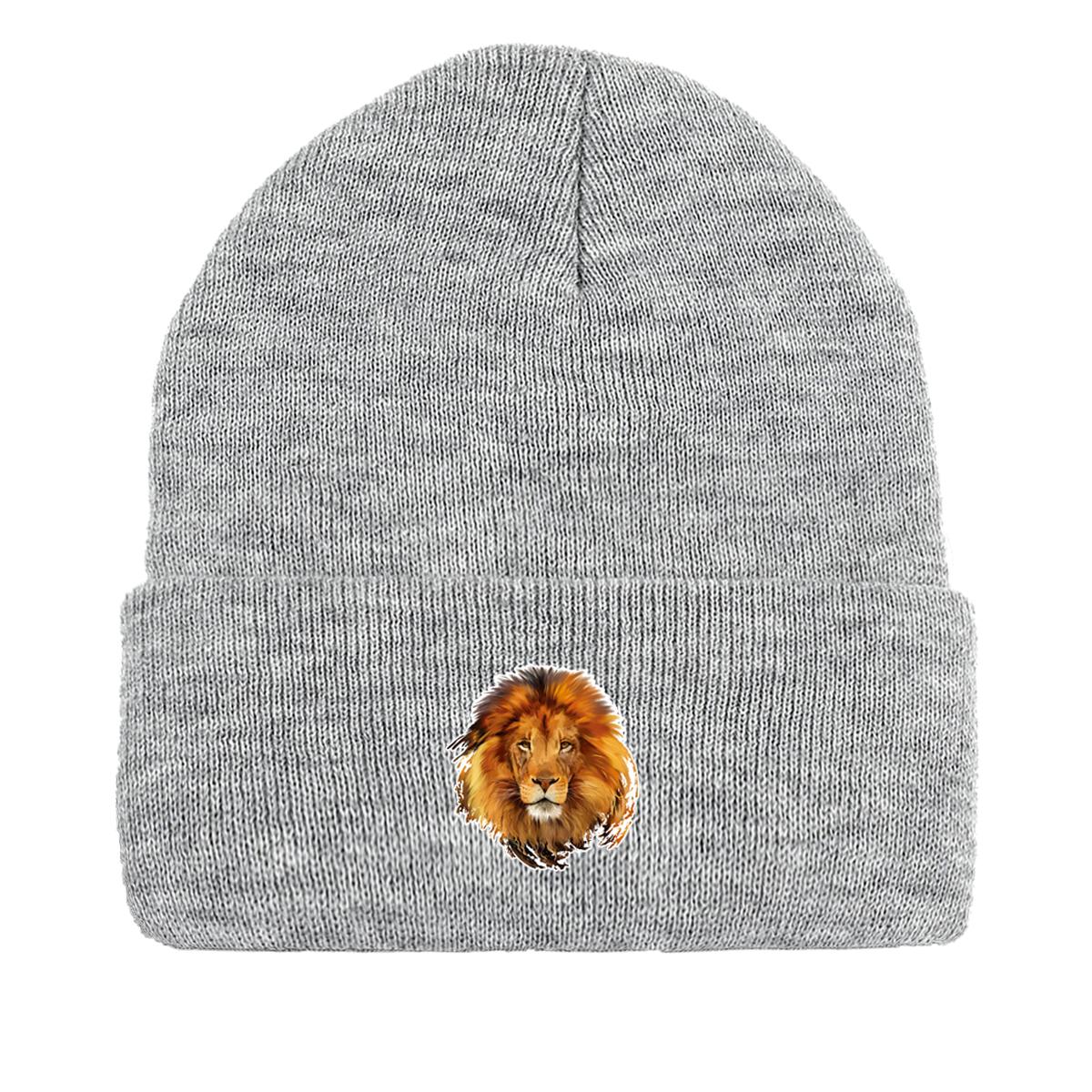 Шапка Женские вязаные шапки с принтом льва Чепчики Мужские и женские шапки Головные уборы — фото 15