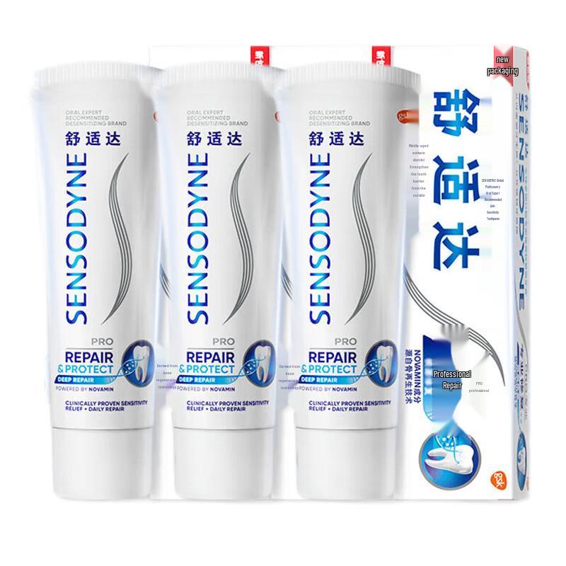 Sensodyne Professional Repair Toothpaste with Cool Mint, 3 x 100g Pack