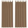 VidaXL Rideaux en voile avec boucles 2 pcs marron clair 140x260 cm, rideau en filet, rideau transparent, voile de fenêtre, 4102315