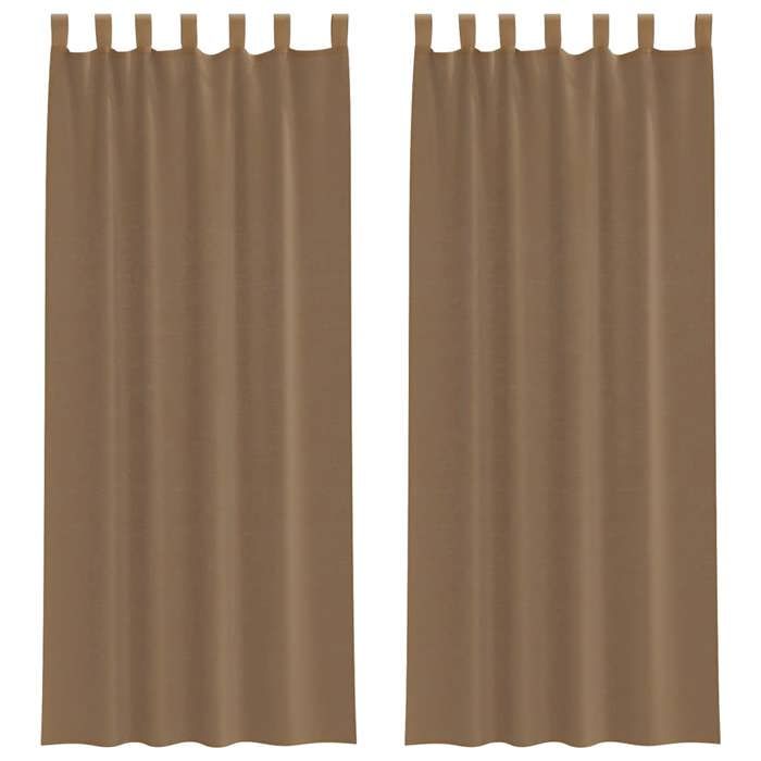 VidaXL Rideaux en voile avec boucles 2 pcs marron clair 140x260 cm, rideau en filet, rideau transparent, voile de fenêtre, 4102315