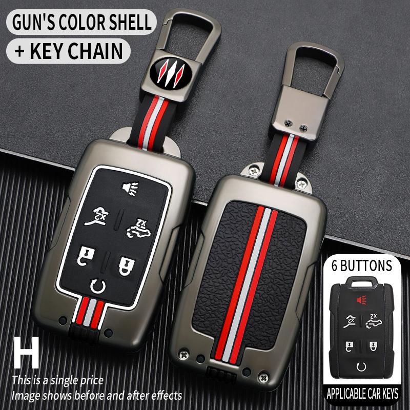 Car Key Case Cover Shell Fob For Chevrolet Colorado Silverado 1500 2500HD 3500HD GMC Yukon Sierra Canyon Keychain Accessories