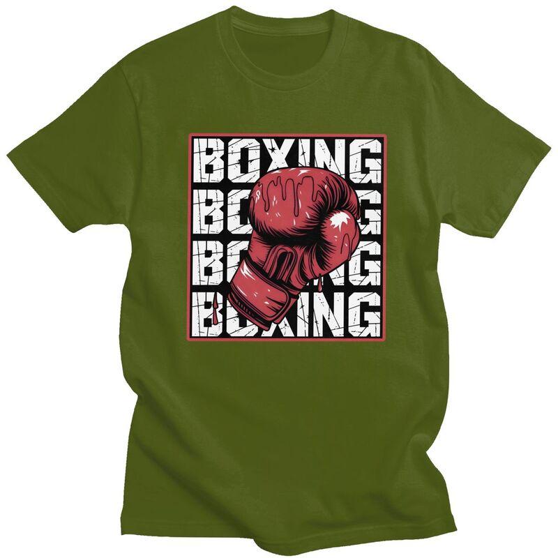 Men Boxer Boxing T Shirt Streetwear Short Sleeves Pure Cotton Tshirt Leisure Novelty Design Graphic Tees Shirt