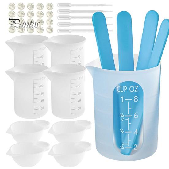 

38 шт./компл. силиконовый мерный стакан 100/250 мл чашки для смешивания смолы палочки для перемешивания пипетки рукава для пальцев многоразовые DIY эпоксидная смола поделки изготовление ювелирных изделий A