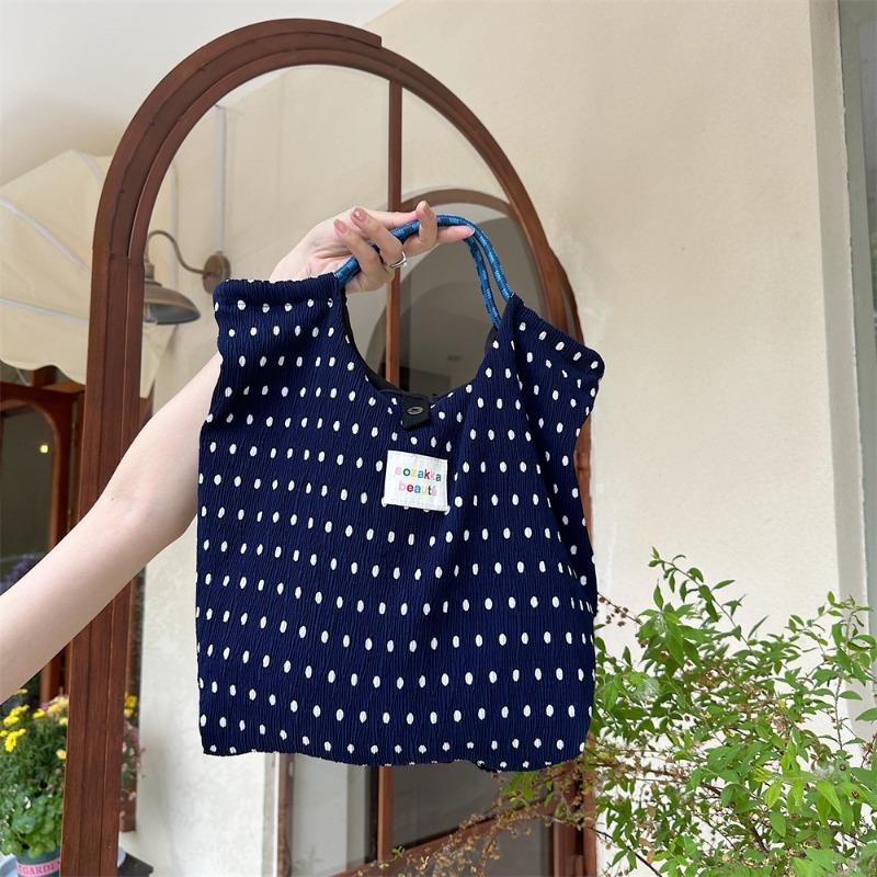5 wrinkled cloth printed handbag spring and summer thin shopping handbag fresh floral large-capacity cloth bag