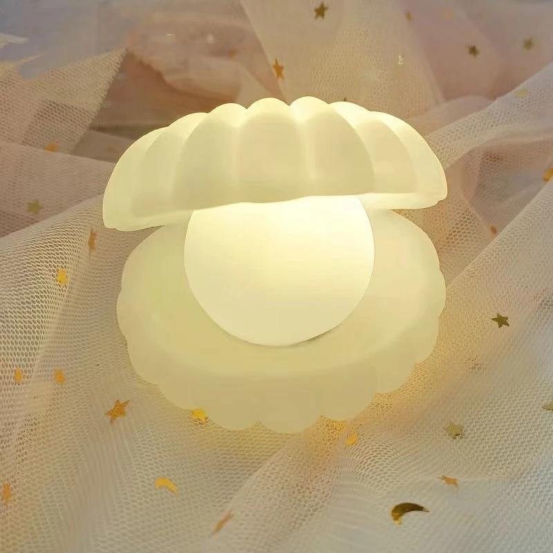 LED Night Light Shell Decorative Luminaires Kawaii Room Decor Toys for Children Cartoon Bedroom Lights Holiday Gifts Birthday