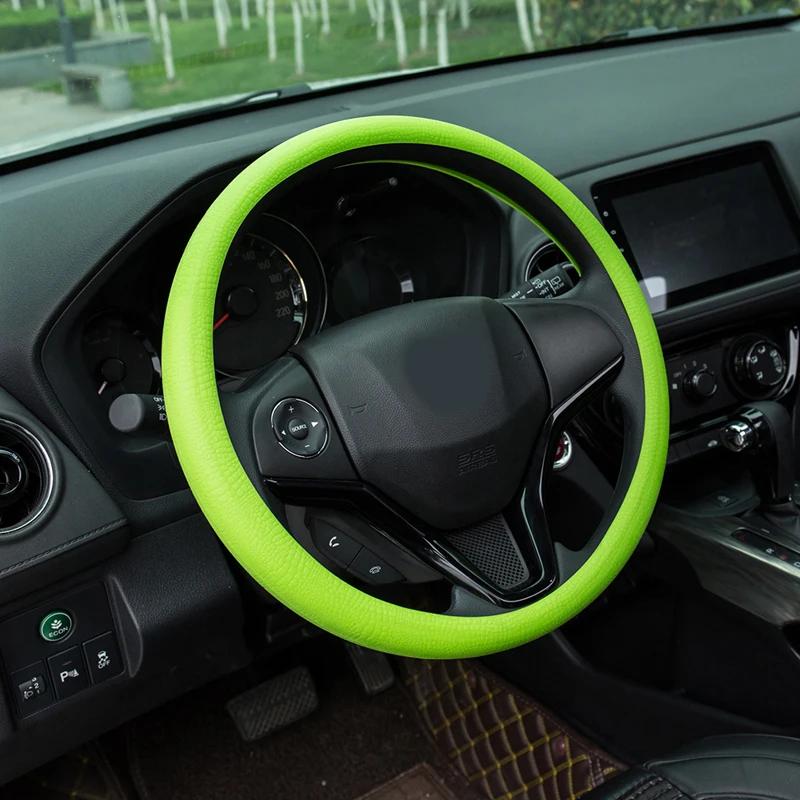 Car Styling Universal Silicone Steering Wheel Glove Cover Texture Soft Multi Color Silicon Accessories.